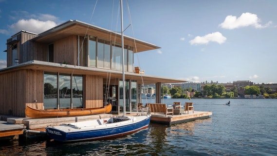Floating Wooden Cabin by Olson Kundig in Portage Bay
