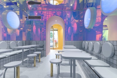Masquespacio Designed the Bun Burgers Café Like a Swimming Pool