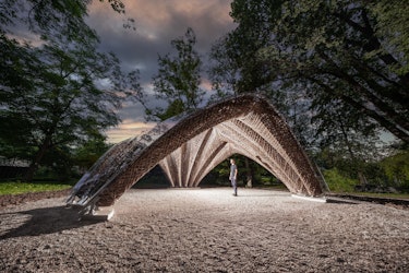 The Natural Fibers in the livMatS Pavilion are the First Filament-Wound to be robotically fabricated