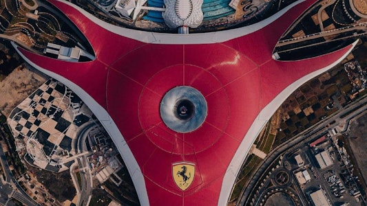 Ferrari World Abu Dhabi Building Curves as Yas' 'Spiritual Center'